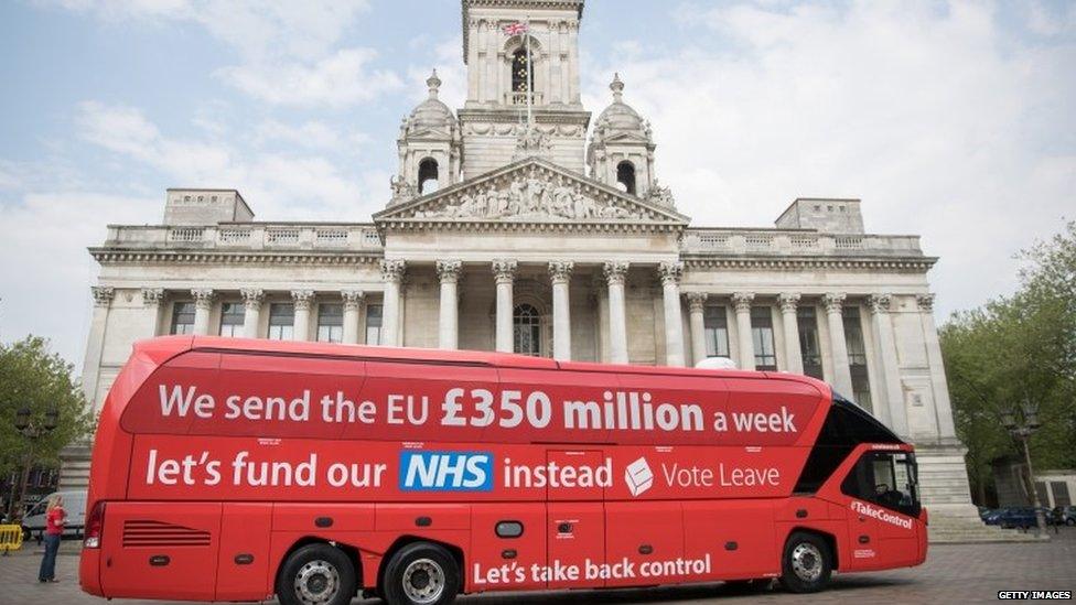 Vote Leave battle bus in Portsmouth