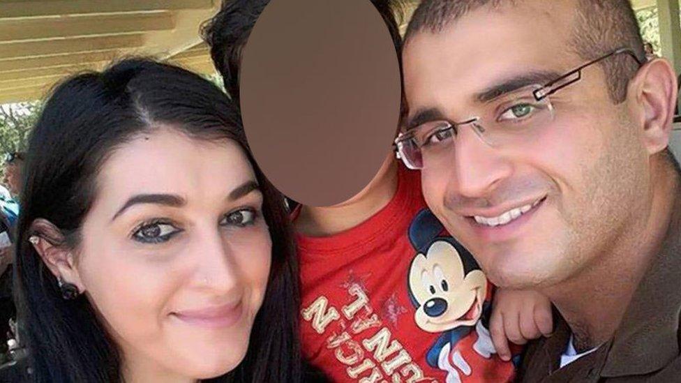 Noor Salman (L) and Omar Mateen (R)