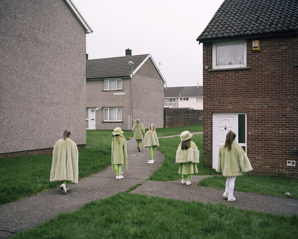 Children on housing estate