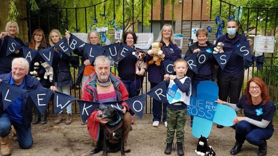 Blue cross campaigners