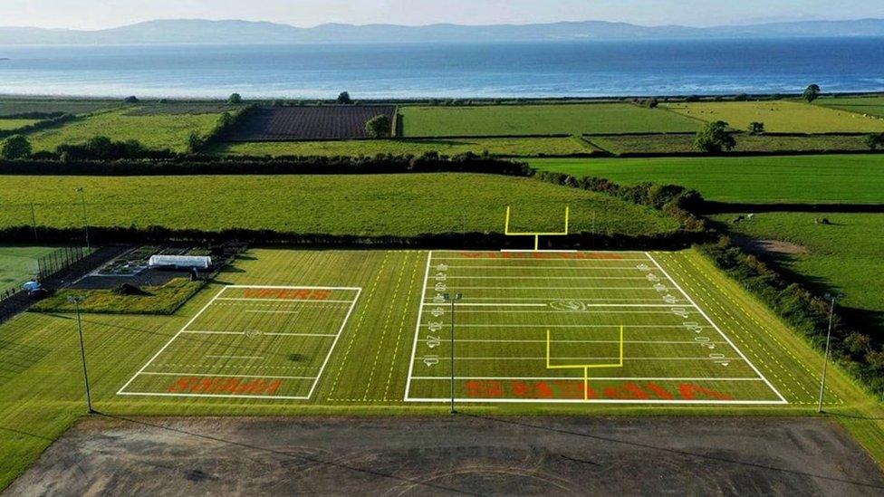 A mock-up of the new Donegal Derry Vipers American Football pitch in Greysteel