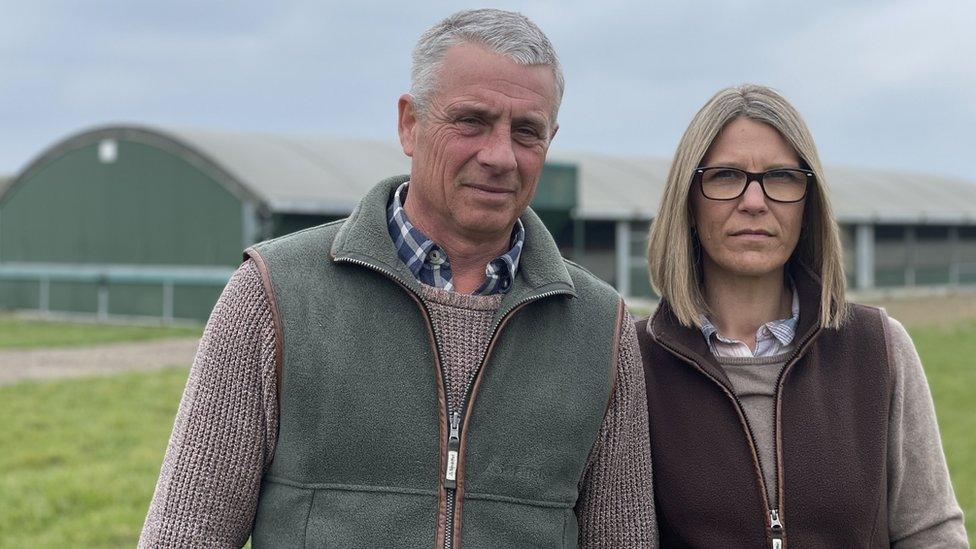 Mandy and Will Fisin who run Elmsett Gane Farm near Sudbury