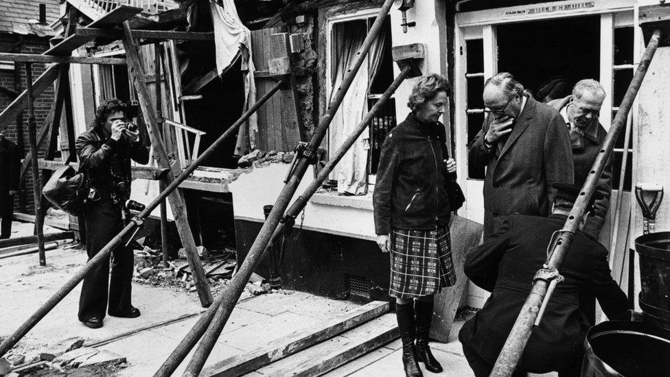 Home Secretary Roy Jenkins leaving the Home and Groom