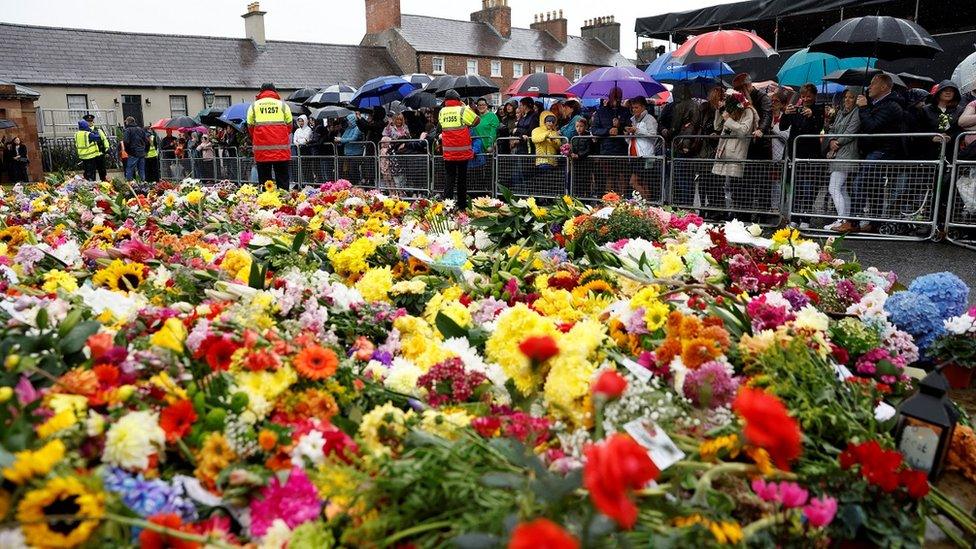 Floral tributes in Hillsborough