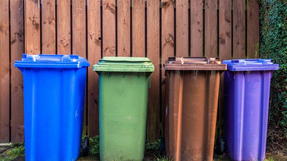 recycling bins