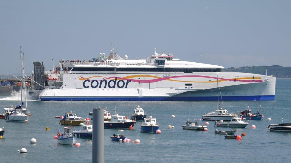 Condor Liberation leaving St Peter Port Harbour