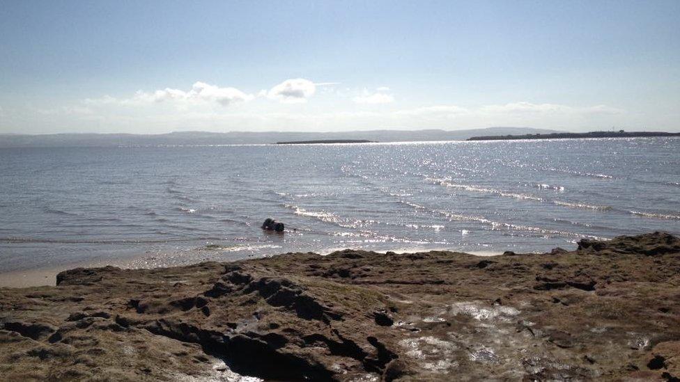 A view of Hilbre Island off the Wirral coast