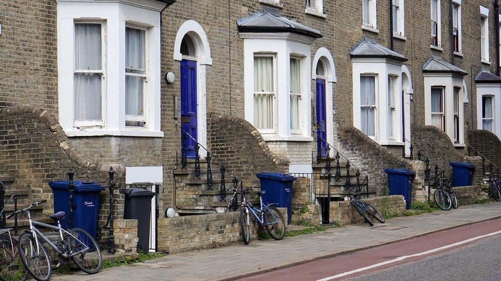 Bins outside houses