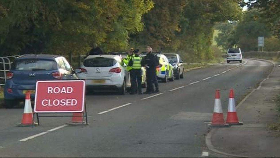 Police scene on A53