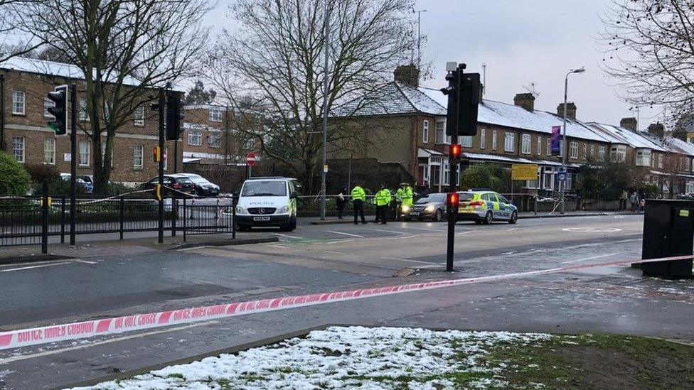 A police cordon on Forest Road