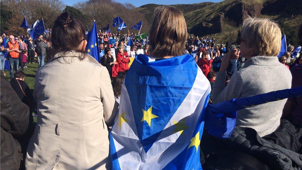 European march in Edinburgh