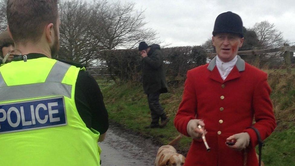 Police talk to huntsman in Macclesfield