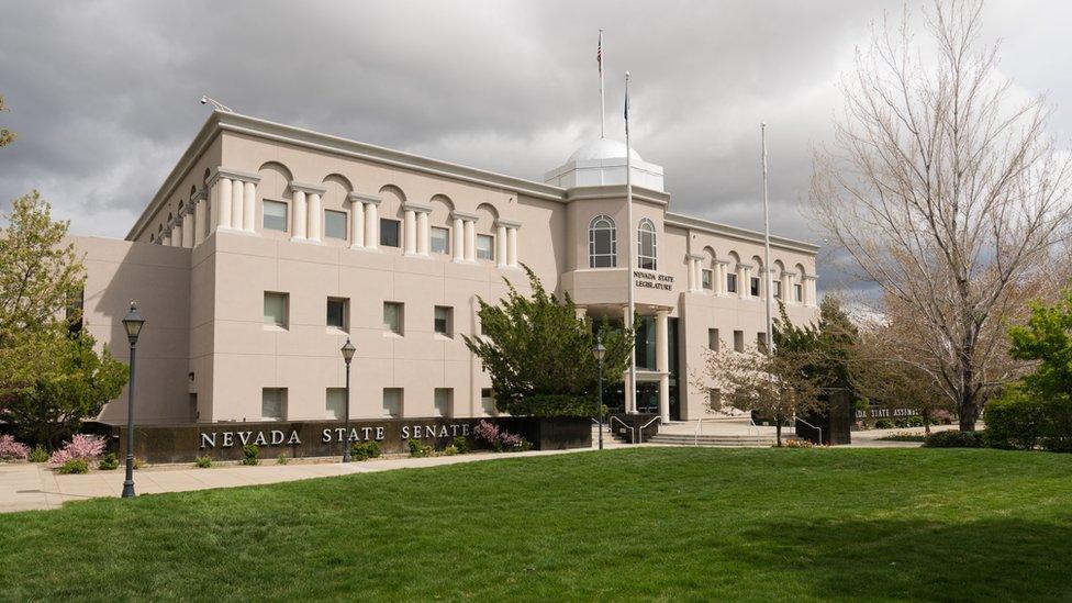 Entrance to the State Legislature of Nevada in Carson City