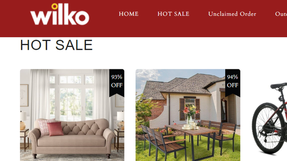 Fake Wilko sale website