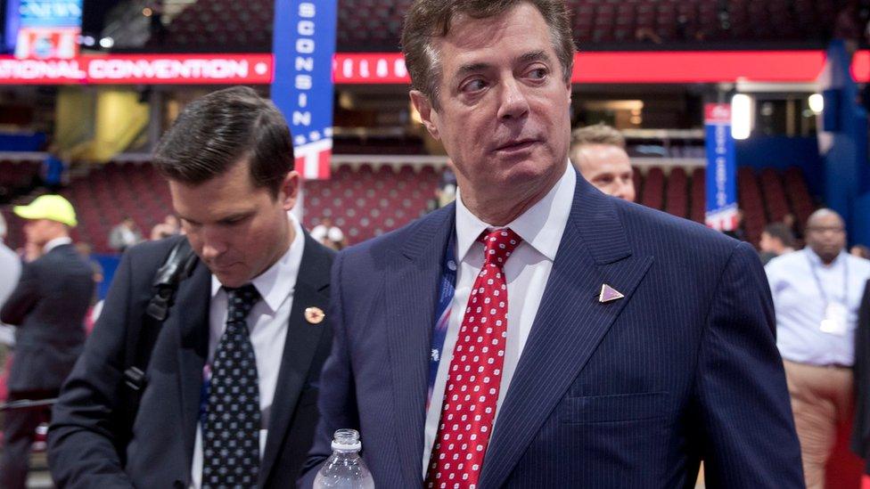 Paul Manafort, Mr Trump's campaign chairman, is seen at the Republican National Convention in July.