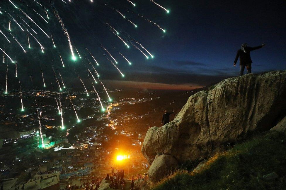 Kurdish families celebrate Nowruz, Kurdish New Year in the mountainous area around on Akre in Iraq. The festival in March marks the Persian New Year, as well as the vernal equinox and is celebrated by diverse communities across western and central Asia.