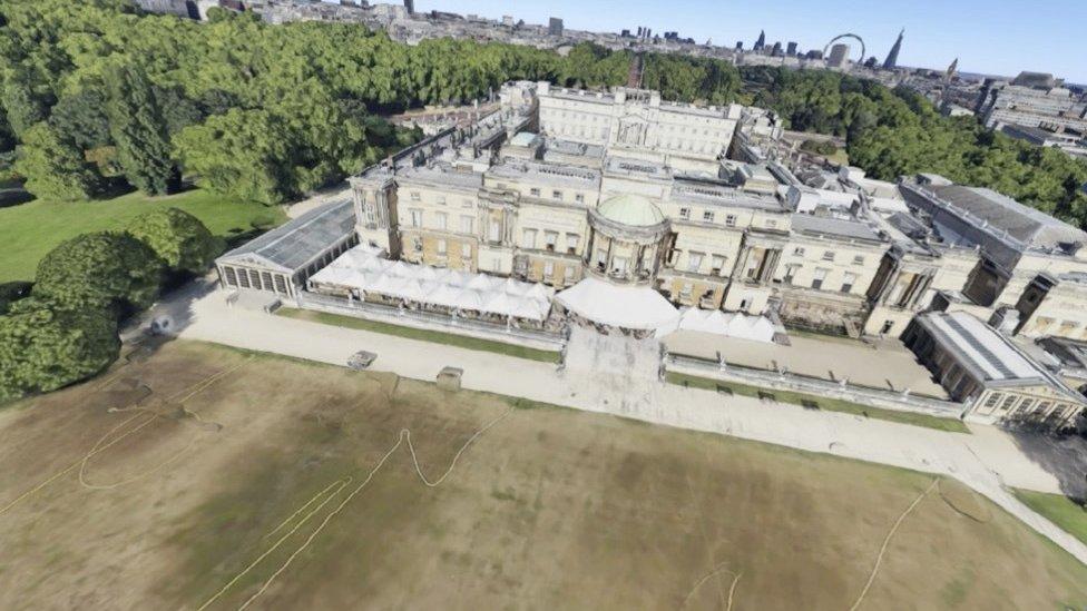 Buckingham Palace in Google Earth VR