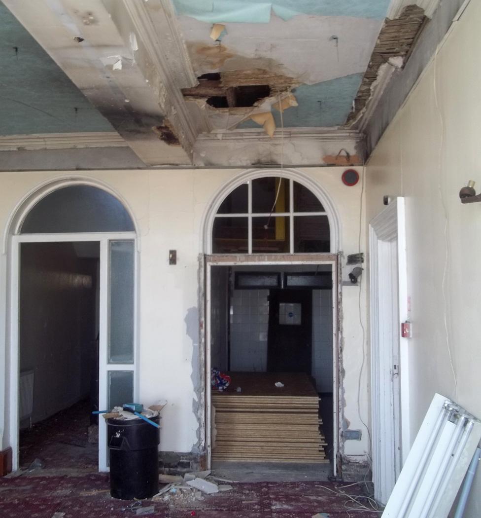 Derelict interior of Marine Parade