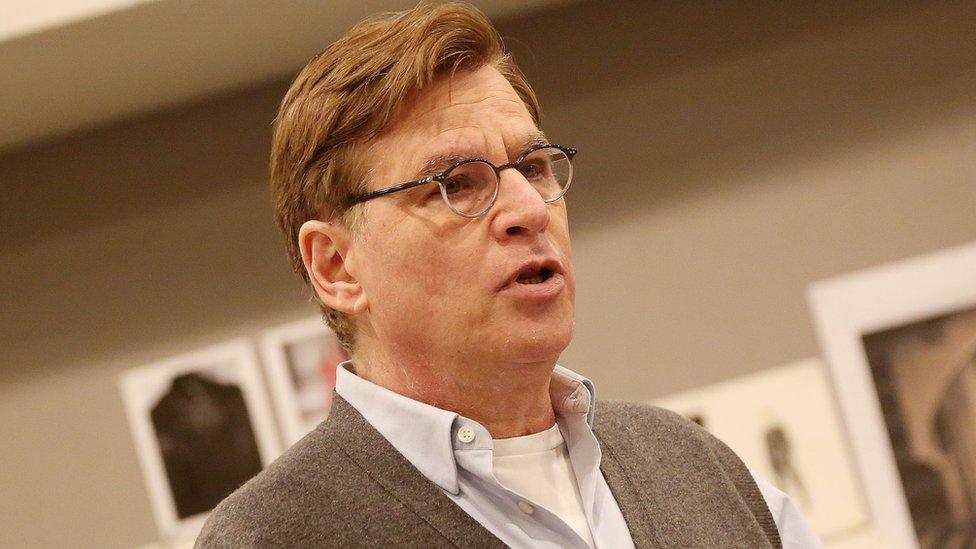 Aaron Sorkin during the Lincoln Center Theater New Production of "Camelot" Photo Call & Press Day at The Lincoln Center Rehearsal Studios on February 24, 2023 in New York City.