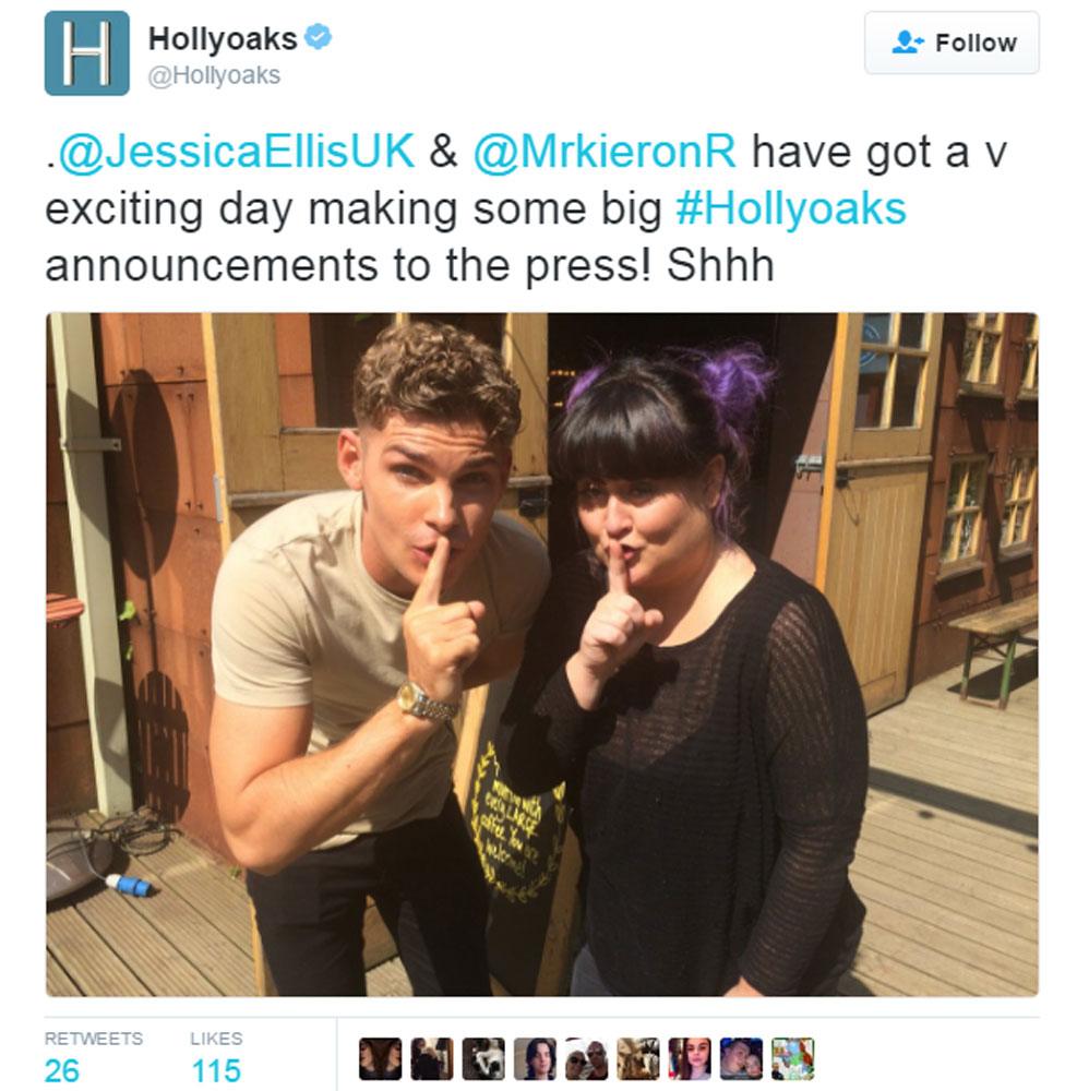 Hollyoaks tweet