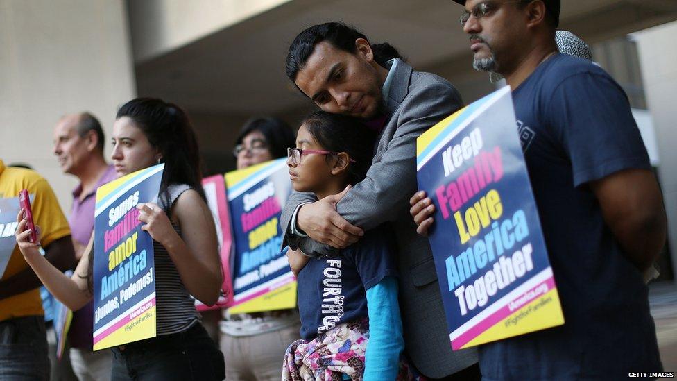 Supporters of immigration reform rally in Miami during the April Supreme Court trial