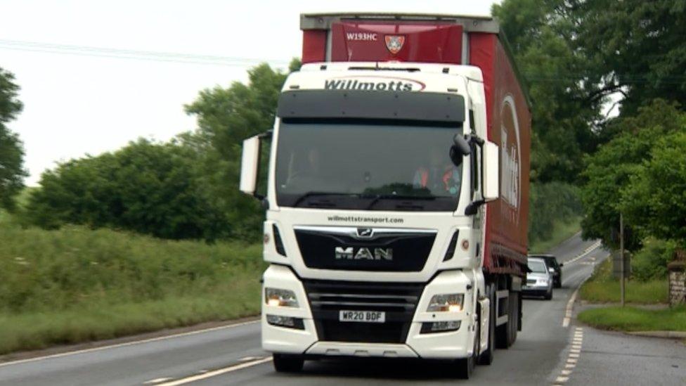 Lorry on the road