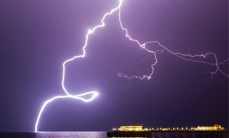 The storms stretched across the south East, this was captured in Worthing, West Sussex