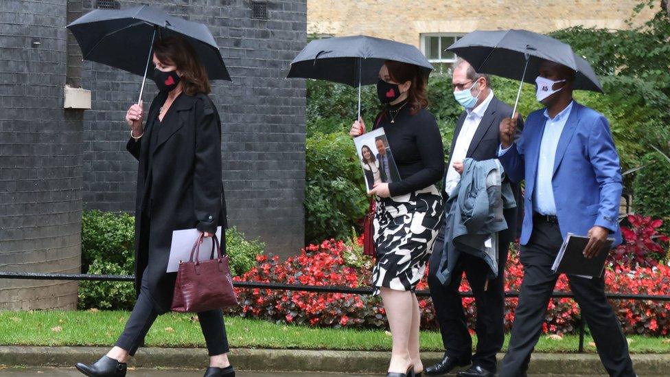 Covid families arrive in Downing Street