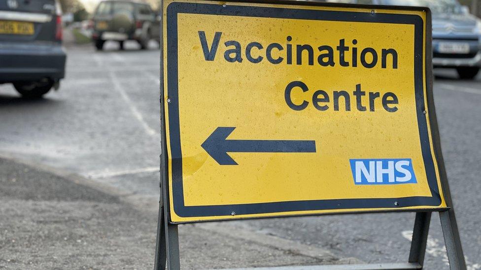 vaccination centre sign