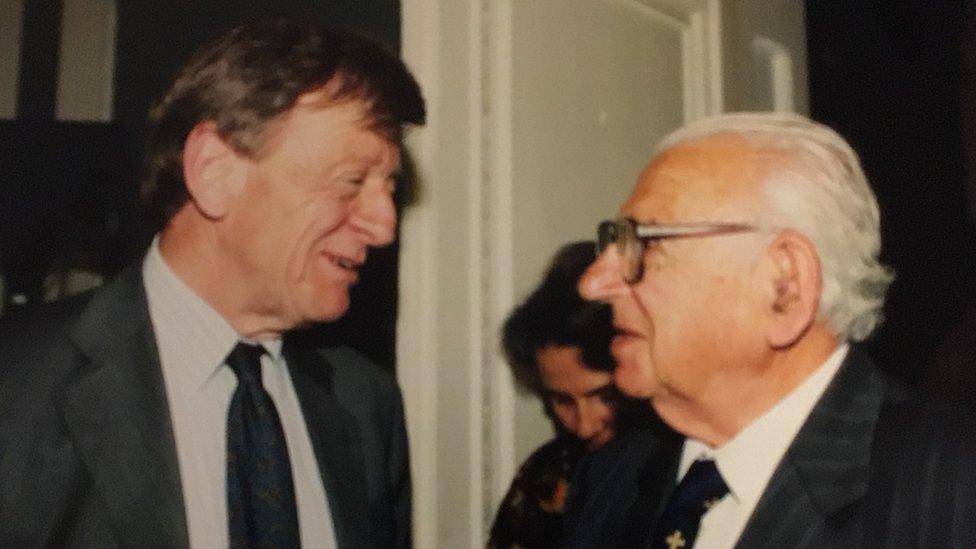 Lord Dubs (left) with Nicholas Winton