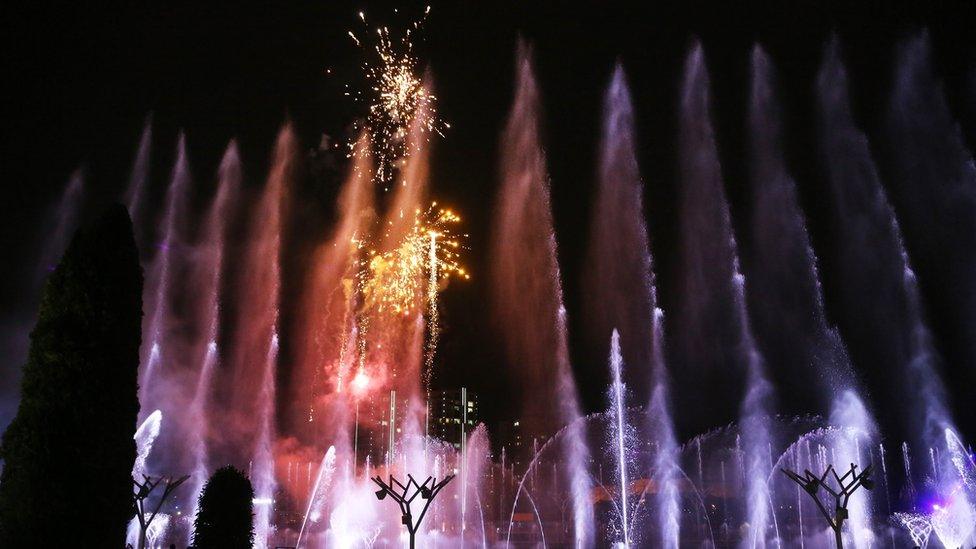 fire and water celebrations as part of Nowruz in Tehran, Iran