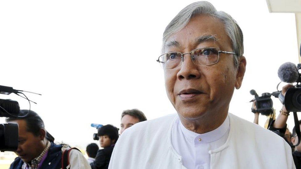 Central executive committee member of the National League for Democracy U Htin Kyaw arrives for the opening of the new parliament in Naypyitaw 1 February 2016.