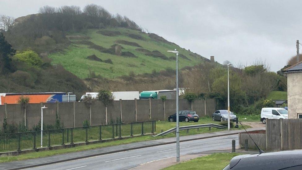 Lorries parked in Aycliffe