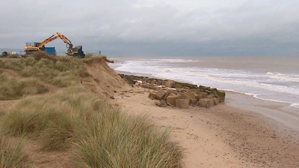 Cafe being demolished, Winterton