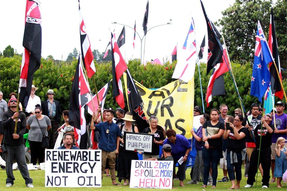 Protesters at the event in 2014