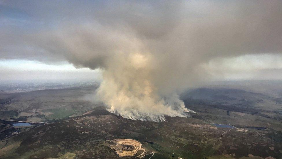 Picture showing fire on moors