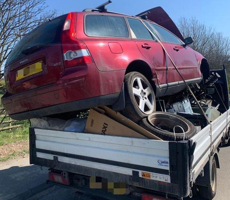 Car on the van