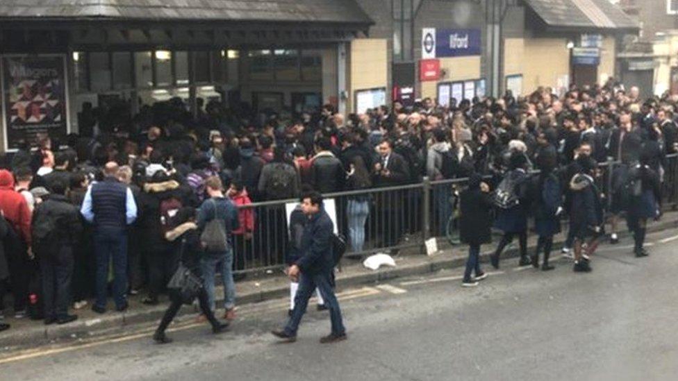 Queues at Ilford Station