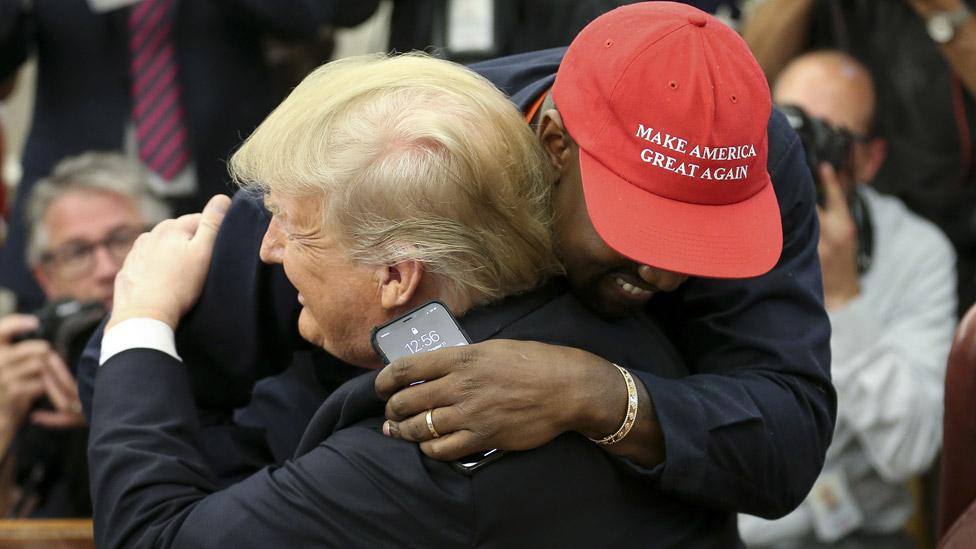 President Trump and Kanye West in 2018