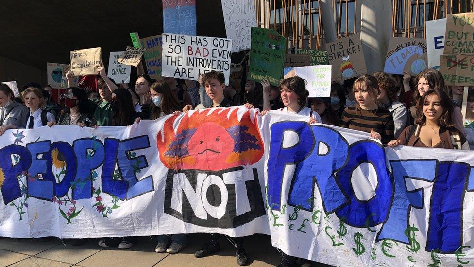 Scottish Parliament climate strike