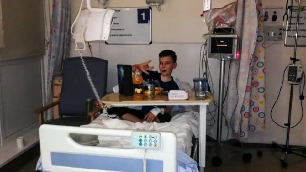 Aiden in hospital