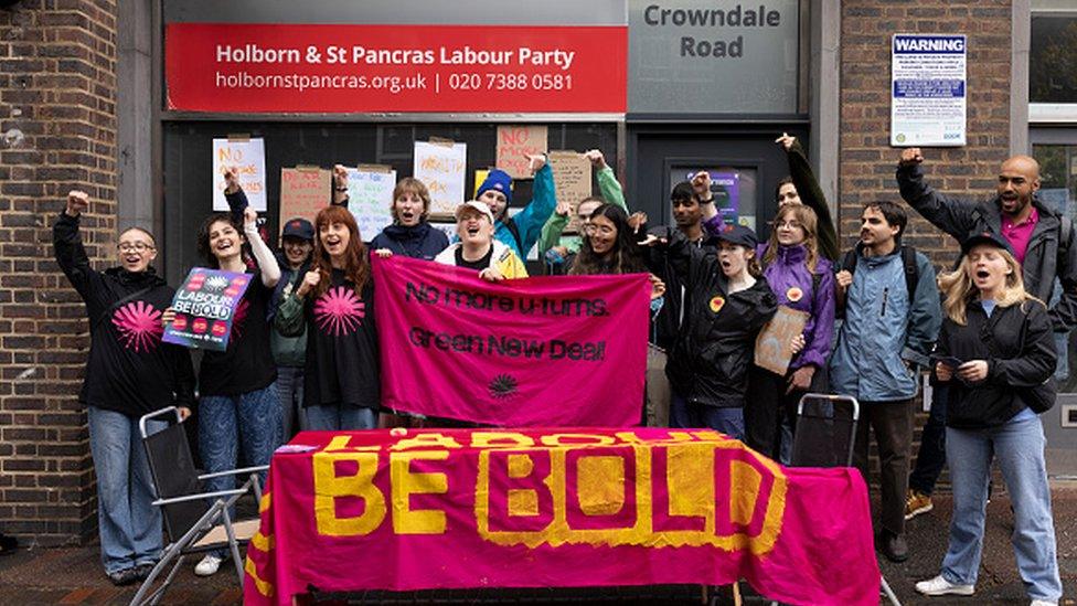 Climate activists staging a sit-out outside Keir Starmer's constituency