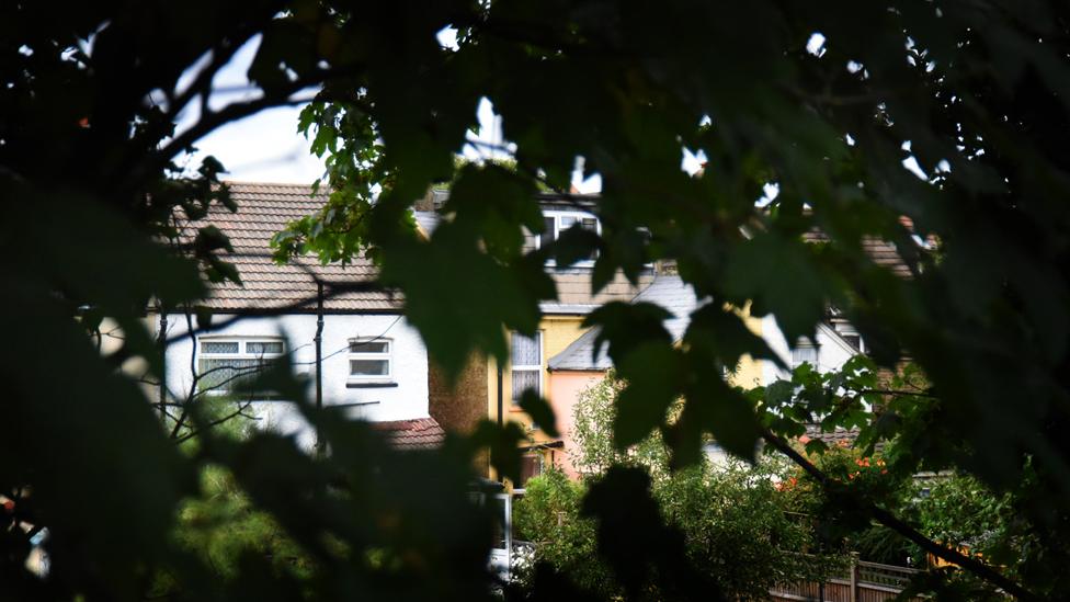 view of houses from behind