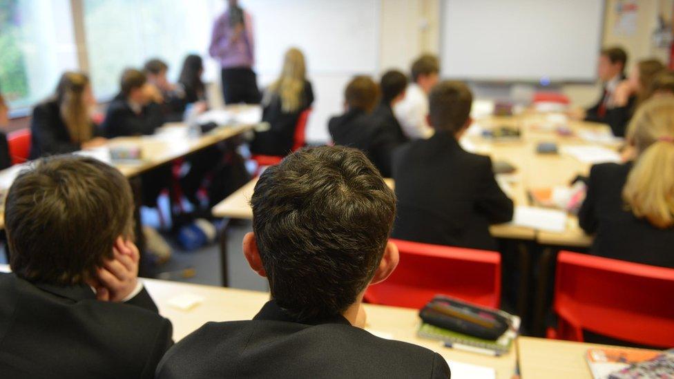 Classroom with school children