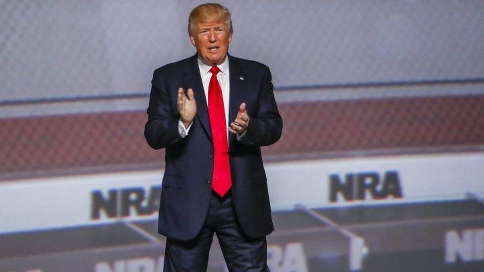 US President Donald Trump speaks at the National Rifle Association in Atlanta. Photo: 28 April 2017