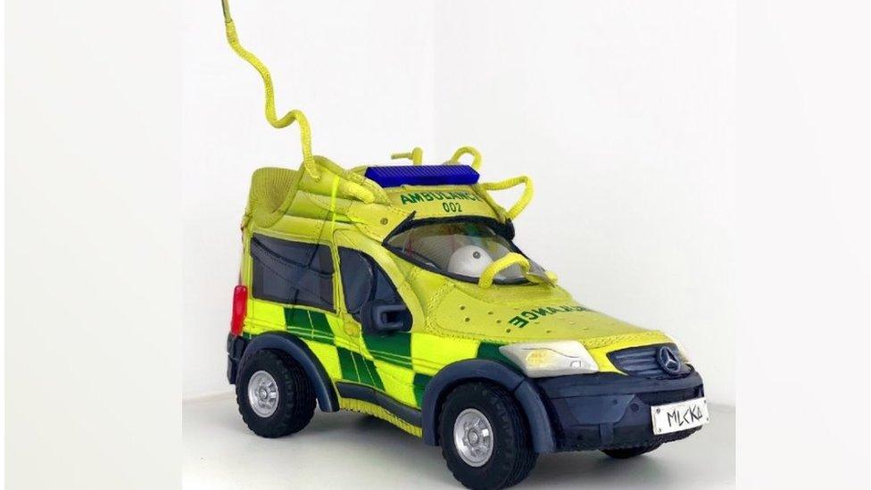 A trainer which has been designed into an ambulance