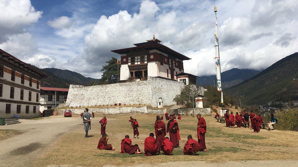 Monastery on a hilltop in Thimpur