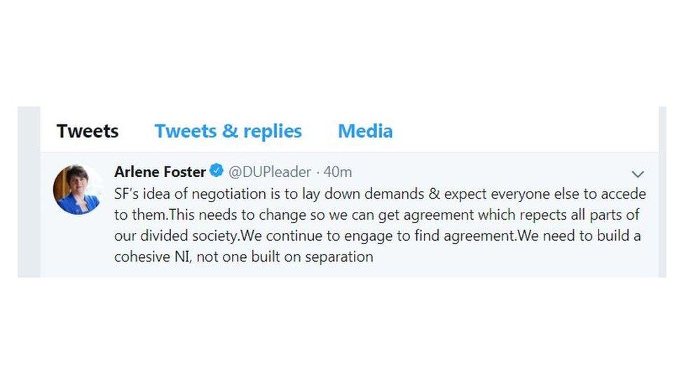 Arlene Foster's tweet