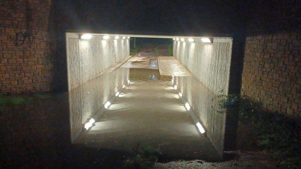 A subway flooded in Swindon