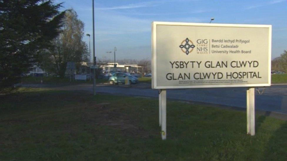 Glan Clwyd hospital sign